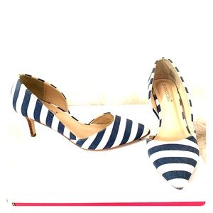 Blue & White Stripe Pumps